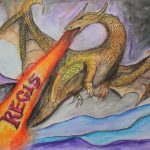 2015, Watercolor, Dragon