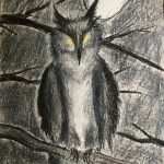 2014, Oil Pastel, Owl