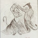 2016, Pen and Ink, Dancing Sergals