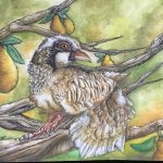 2017, Watercolor, Partridge in a Pear Tree
