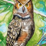 2015, Watercolor, Majestic Owl