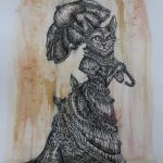 2018, Pen and Ink, My Fair Ladycat