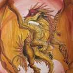 2018, Pen and Ink, Ruby Dragon