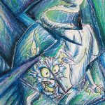 2018, Pastels, Shattered Feline