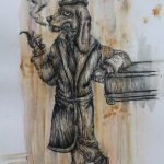 2018, Pen and Ink, Smoking Jacket