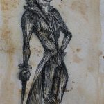 2018, Pen and Ink, Top Hat & Cane