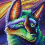 2018, Acrylic, Neon Wolf