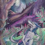 2019, Watercolor, Dark Forest