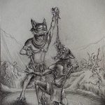 2020, Pen and Ink, Dog Fight