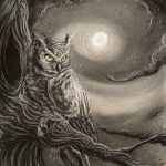 2020, Charcoal, Moonlit Owl