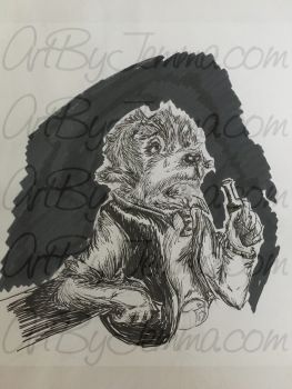 2016, Pen and Ink, Dog