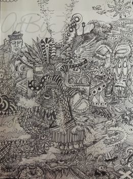 2017, Pen and Ink, Abstract