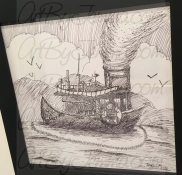 2015, Pen and Ink, Tugboat