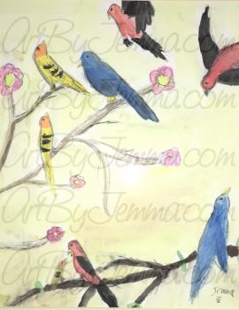 2013, Watercolor, Birds