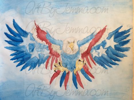 2014, Watercolor, Patriotic Eagle
