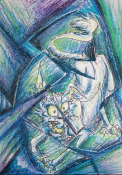 2018, Pastels, Shattered Feline